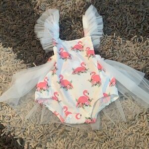 Shein Flamingo summer dress for infants 12-18 months NWT